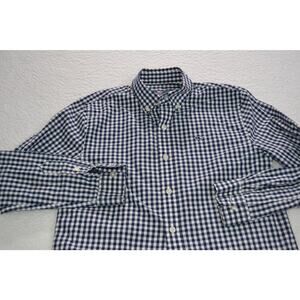 Vineyard Vines Boys Navy and White Gingham Button-Down Shirt